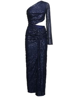 Baobab Donna Vestito Monospalla Midnights Con Paillettes - Blu