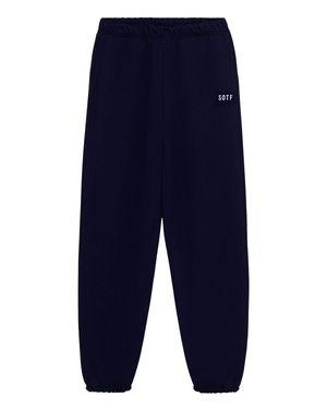 Sotf Cotton Blend Elastic Cuff Sweatpants - Blue