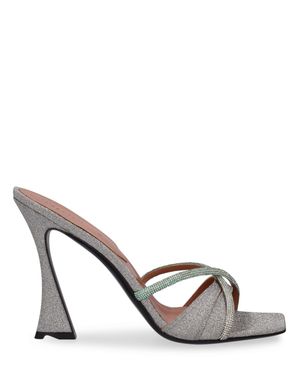 D'Accori Sandali lust con glitter e cristalli 100mm - Metallizzato