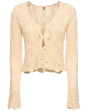 THE GARMENT Top egypt in lino e cotone crochet - Neutro