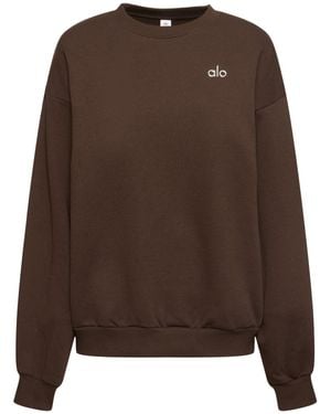 Alo Yoga Femme Sweat-Shirt En Polaire À Col Ras-Du-Cou Accolade - Marron