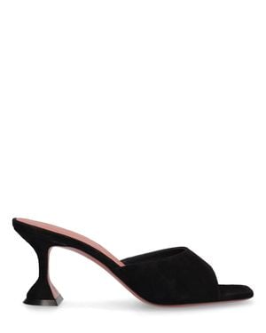 AMINA MUADDI Mules lupita in camoscio 70mm - Nero