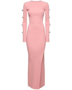 Mach & Mach Vestito maxi in maglia stretch / decorazioni - Rosa