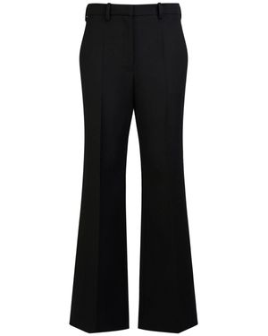 The Row Pantaloni dritti vita media gandal in lana - Nero