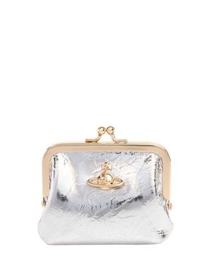 Vivienne Westwood Donna Portamonete Metallizzato - Bianco