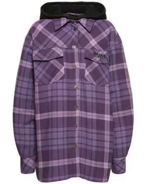 ROTATE BIRGER CHRISTENSEN Camicia oversize jissa in flanella / cappuccio - Viola