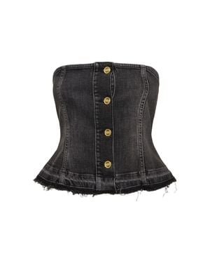 Ganni Donna Top Corsetto - Nero