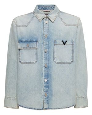 Valentino Camicia in denim di cotone - Blu