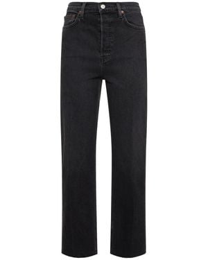 RE/DONE Donna Jeans Stove Pipe 70S - Nero