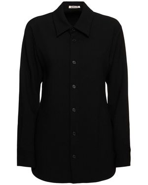 AURALEE Donna Camicia Lunga - Nero