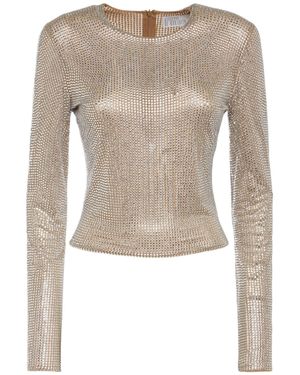 GIUSEPPE DI MORABITO Embellished jersey long sleeve shirt - Neutro