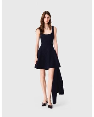 Maje Short Jacquard Skater Dress - Blue