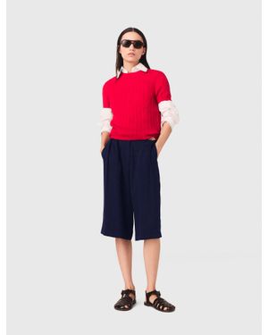 Maje Pullover Mit Rundhalsausschnitt - Rot