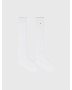 Maje Knee-High Pointelle Socks - White