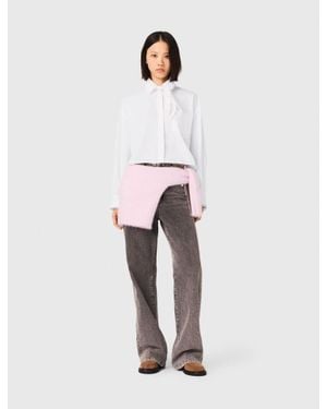 Maje Crochet Collar Shirt - White