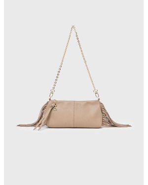Maje Miss M Grained Leather Pouch - White
