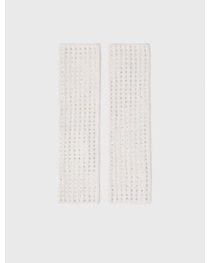 Maje Wool And Rhinestone Mittens - White