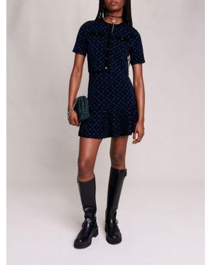 Maje 2-In-1-Kleid Mit Strickeffekt - Blau