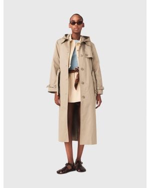 Maje Trench With Removable Hood - Natural