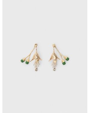 Maje Tulip Detail Earrings - White
