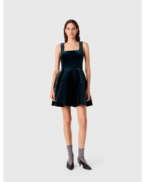 Maje Velvet Skater Dress - Black