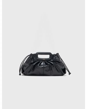 Maje Crackled Leather Milpli - Black