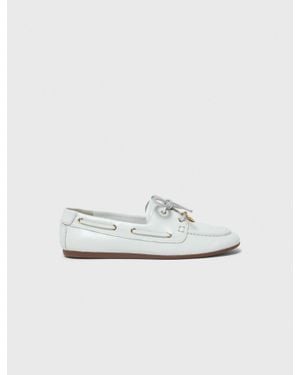 Maje Leather Boat Shoes - White