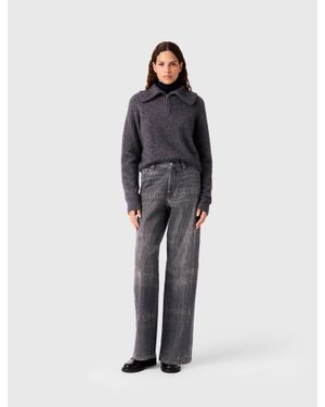 Maje Jean Large Strassé - Bleu