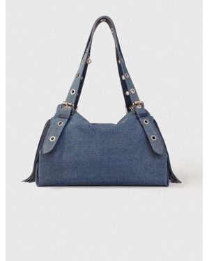 Maje Sac Miss M Xl En Denim - Bleu