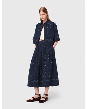 Maje Cropped Shirt With Studs - Blue