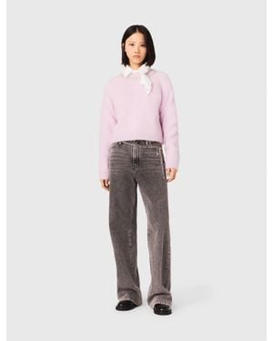 Maje Jumper With Jewellery Collar - Pink