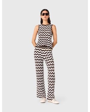 Maje Zigzag Crochet Top - White