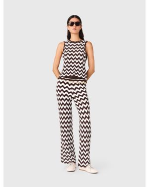 Maje Zigzag Crochet Top - White