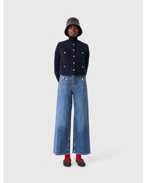 Maje Ärmellose Tweedjacke - Blau