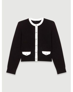 Maje Rhinestone Cardigan - Black