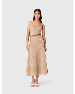 Maje Rhinestone Knit Maxi Dress - Natural