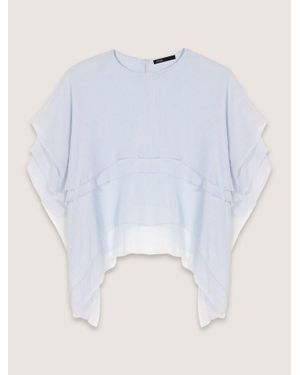 Maje Ruffled Chiffon Top - White