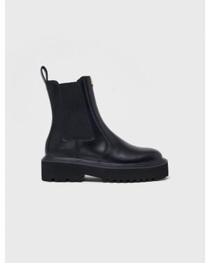 Maje Leather Chelsea Boots - Black