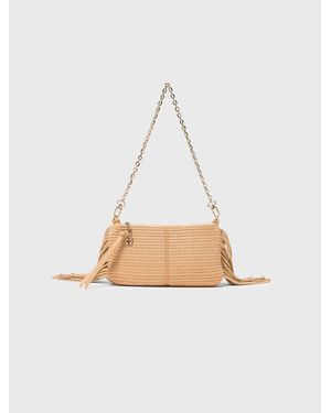 Maje Miss M Natural-Look Pouch Bag - White