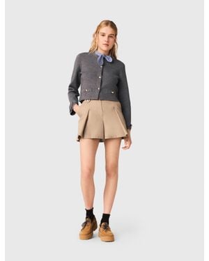 Maje Removable Striped Collar Cardigan - Multicolour