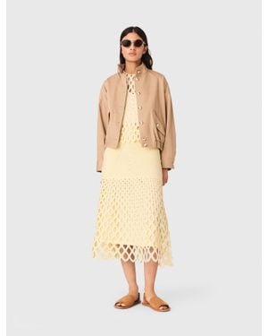 Maje Crochet Skirt With Removable Lining - Natural