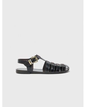Maje Multi-Strap Leather Sandals - Brown