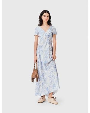 Maje Flowing Patterned Maxi Dress - White