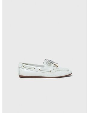 Maje Leather Boat Shoes - White