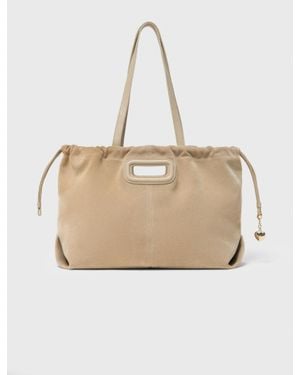 Maje Suede Milpli Tote Bag - Natural
