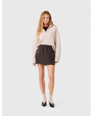 Maje Short Wool Skirt - White