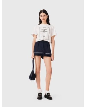 Maje Layered-Effect Suit Shorts - White