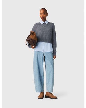 Maje Strasspulli Mit Abnehmbaren Details - Blau