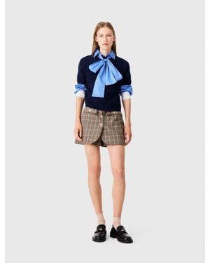 Maje Tonal Rhinestone Sweater - Blue