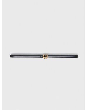 Maje Slim Leather Belt - White